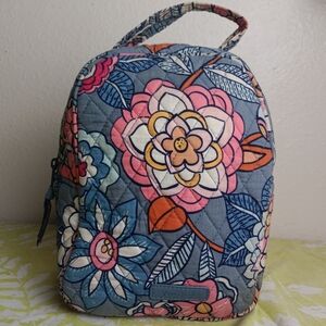Vera Bradley Quilted Lunch Bag Gray Floral With Handles